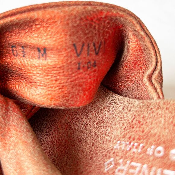 Donald J Pliner Vivi Metallic Orange Leather Slip On Wedge Sandal - Women's 5.5M - Picture 10 of 10